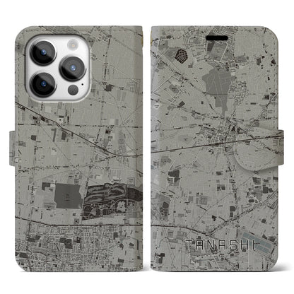 【田無（東京都）】地図柄iPhoneケース（手帳タイプ）モノトーン・iPhone 14 Pro 用
