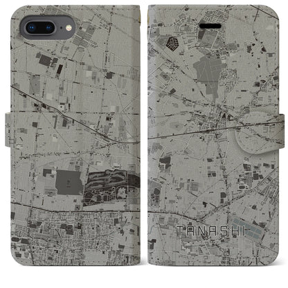 【田無（東京都）】地図柄iPhoneケース（手帳タイプ）モノトーン・iPhone 8Plus /7Plus / 6sPlus / 6Plus 用