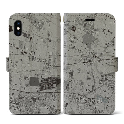 【田無（東京都）】地図柄iPhoneケース（手帳タイプ）モノトーン・iPhone XS / X 用