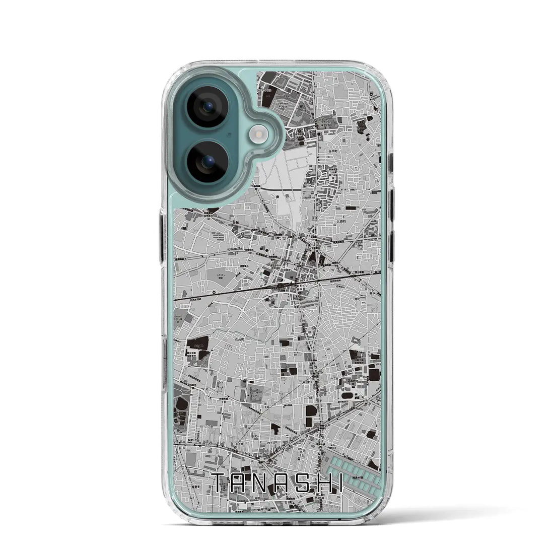 【田無（東京都）】地図柄iPhoneケース（MagSafeタイプ）モノトーン・iPhone 16 Pro 用
