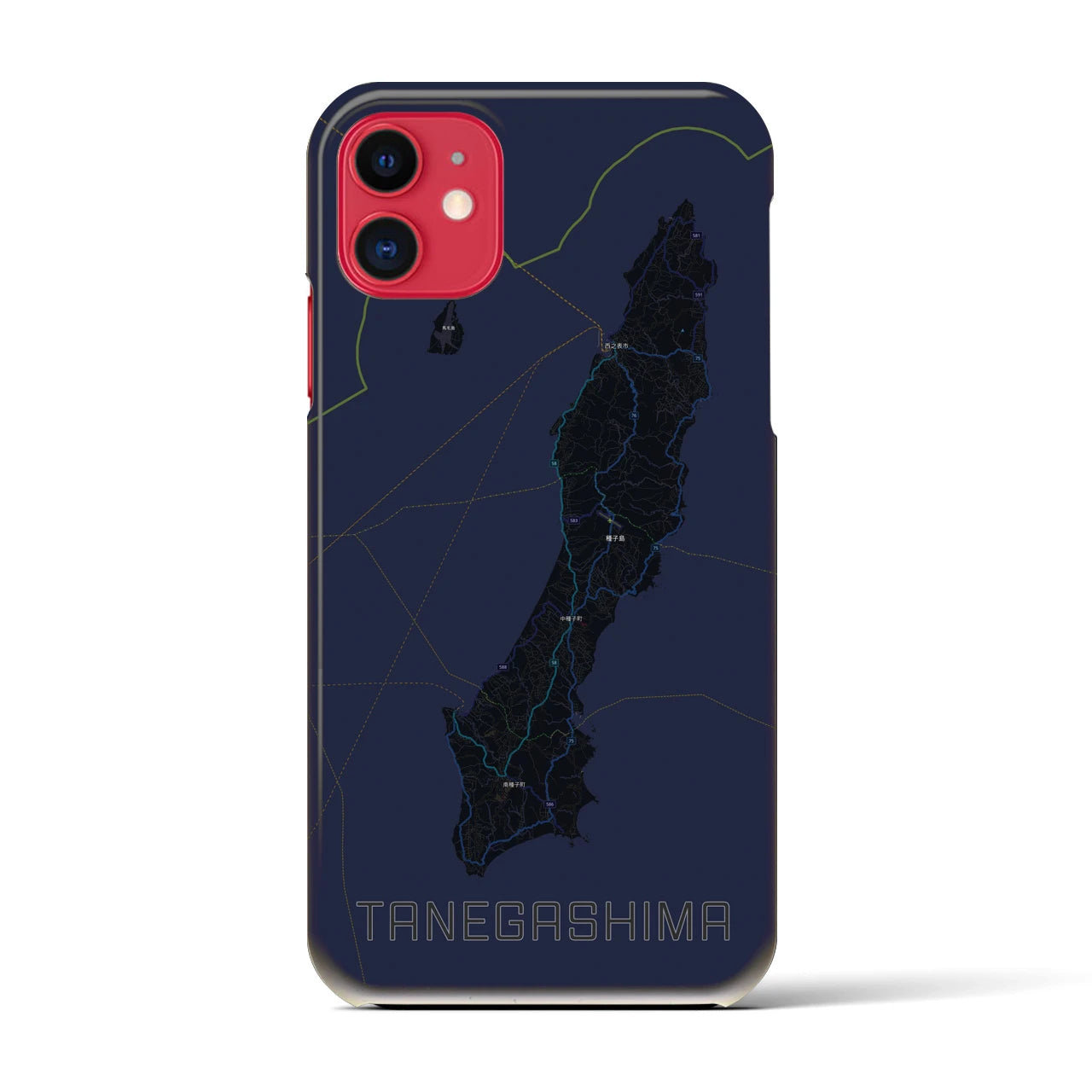 【種子島（鹿児島県）】地図柄iPhoneケース（バックカバータイプ）