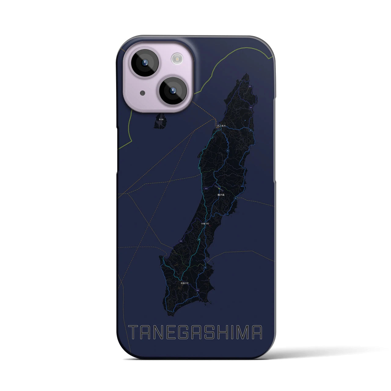 【種子島（鹿児島県）】地図柄iPhoneケース（バックカバータイプ）