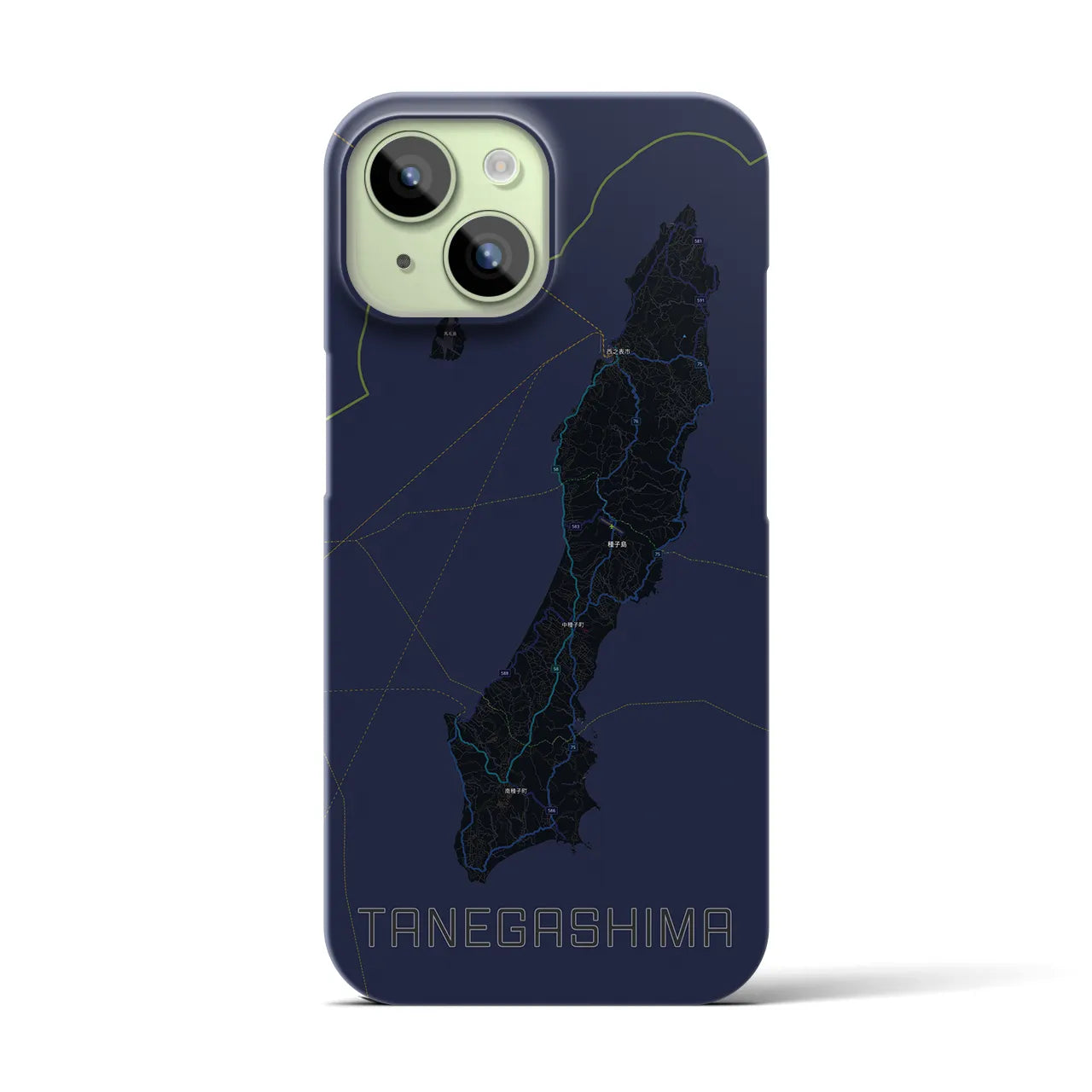 【種子島（鹿児島県）】地図柄iPhoneケース（バックカバータイプ）