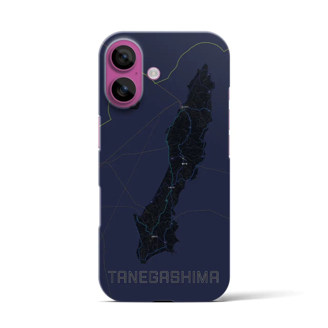 【種子島（鹿児島県）】地図柄iPhoneケース（バックカバータイプ）