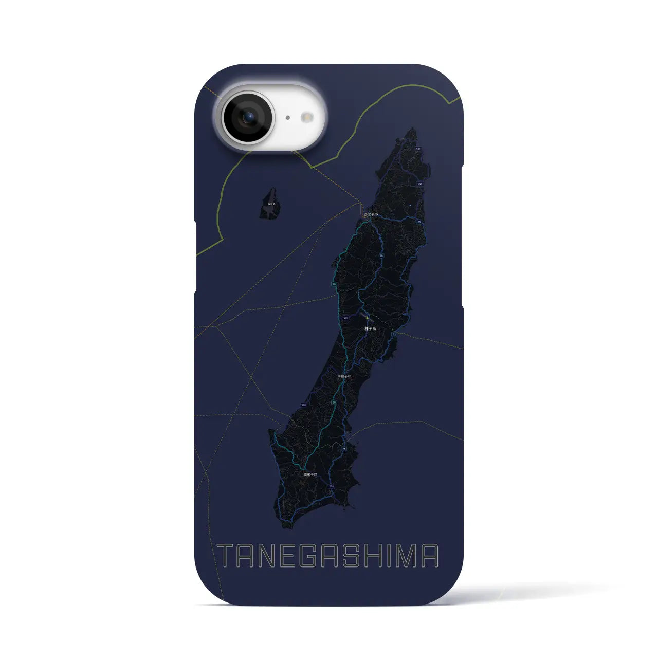 【種子島（鹿児島県）】地図柄iPhoneケース（バックカバータイプ）