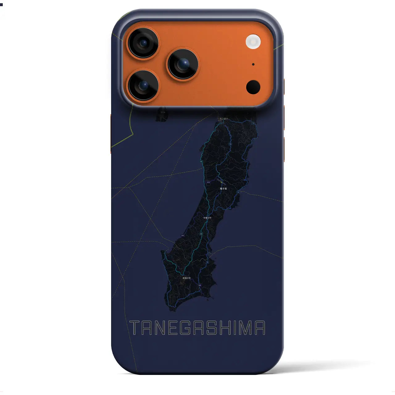 【種子島（鹿児島県）】地図柄iPhoneケース（バックカバータイプ）