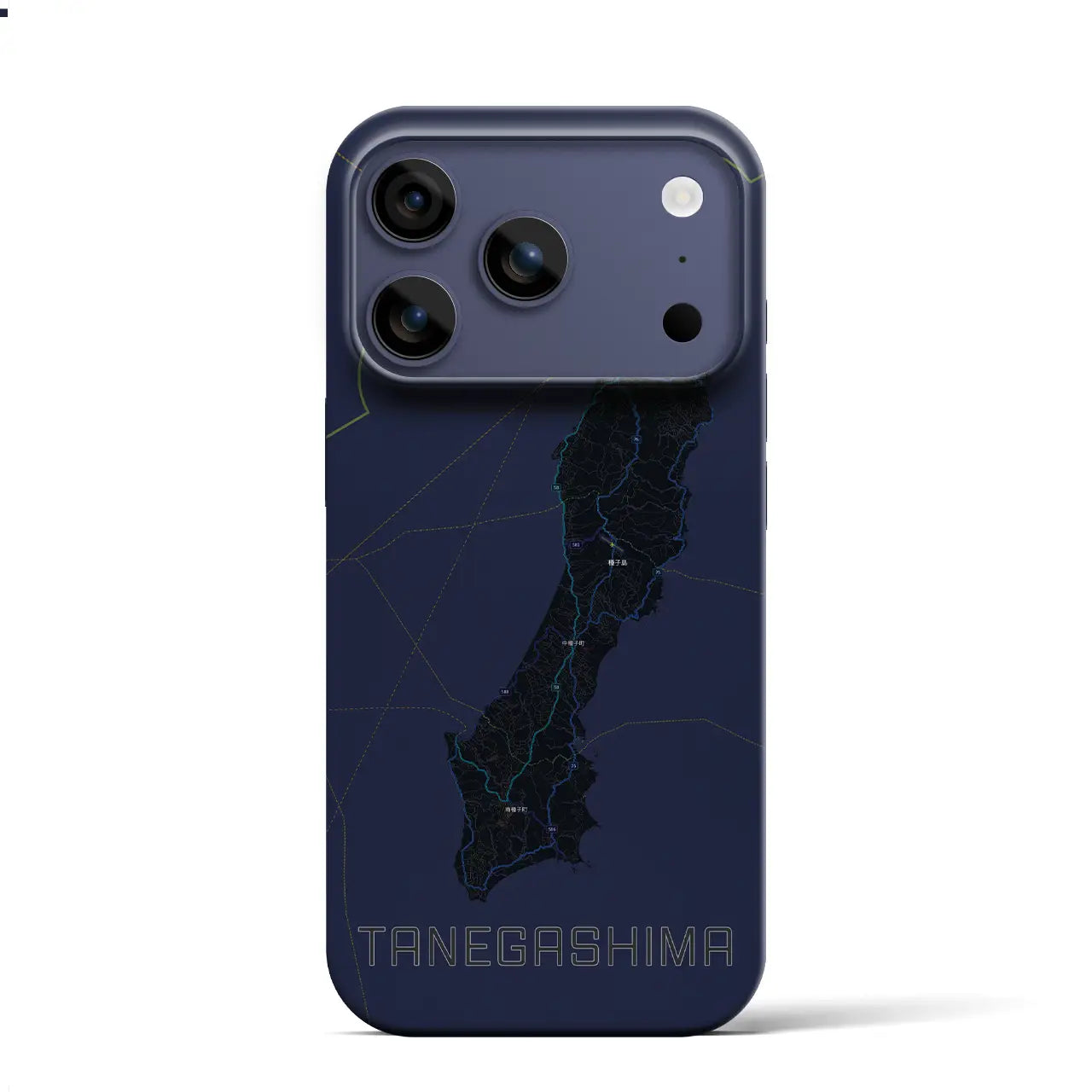 【種子島（鹿児島県）】地図柄iPhoneケース（バックカバータイプ）