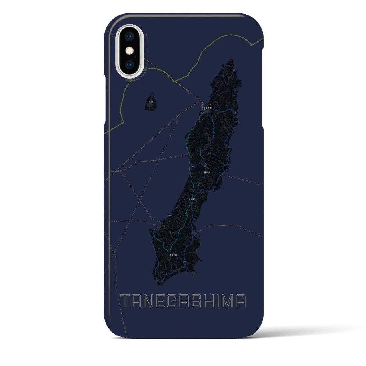 【種子島（鹿児島県）】地図柄iPhoneケース（バックカバータイプ）