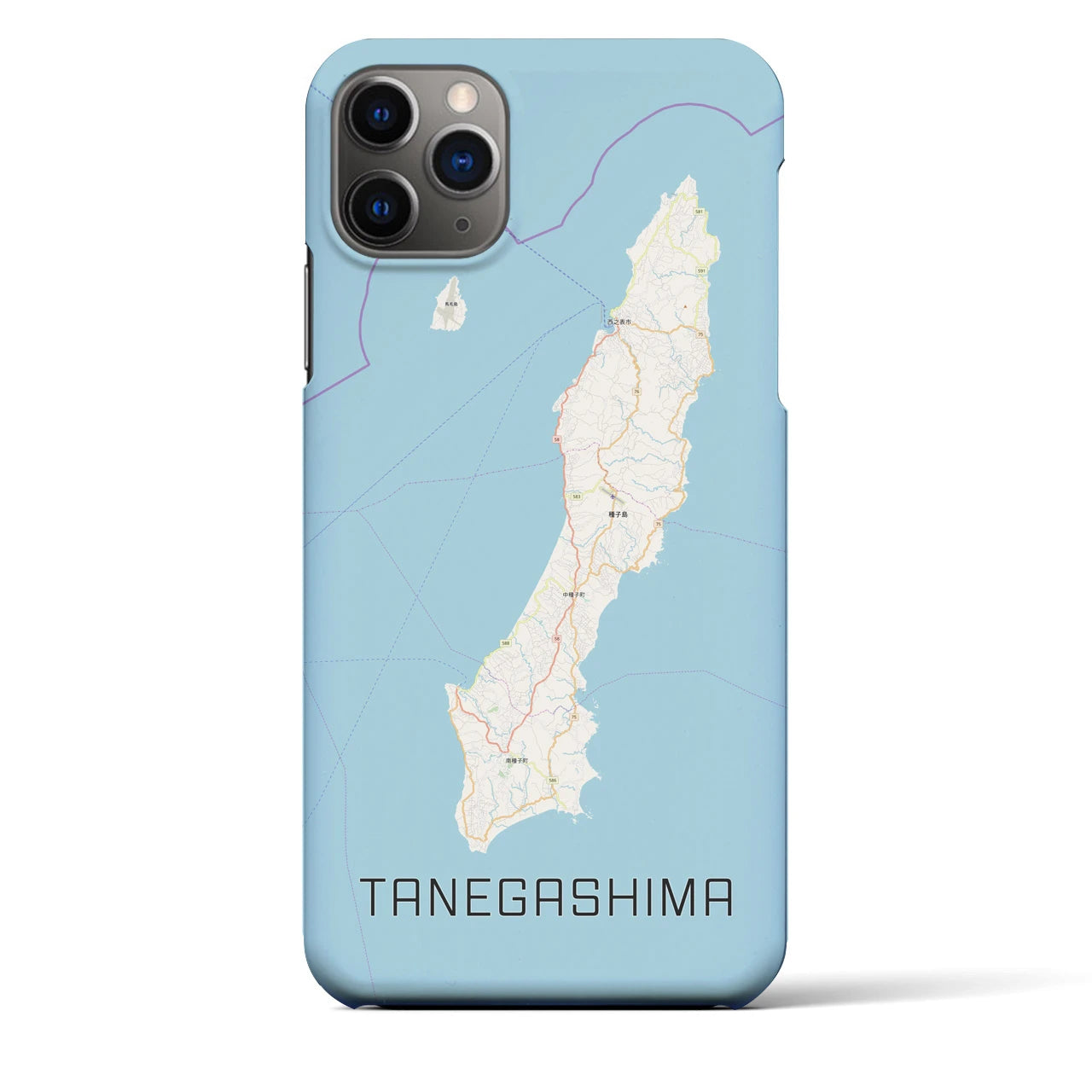 【種子島（鹿児島県）】地図柄iPhoneケース（バックカバータイプ）