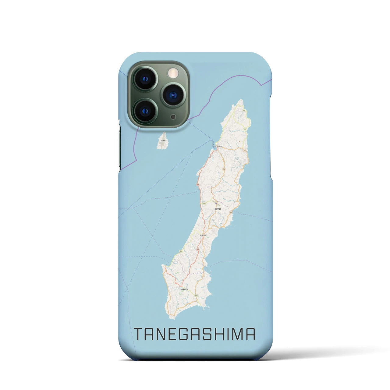 【種子島（鹿児島県）】地図柄iPhoneケース（バックカバータイプ）