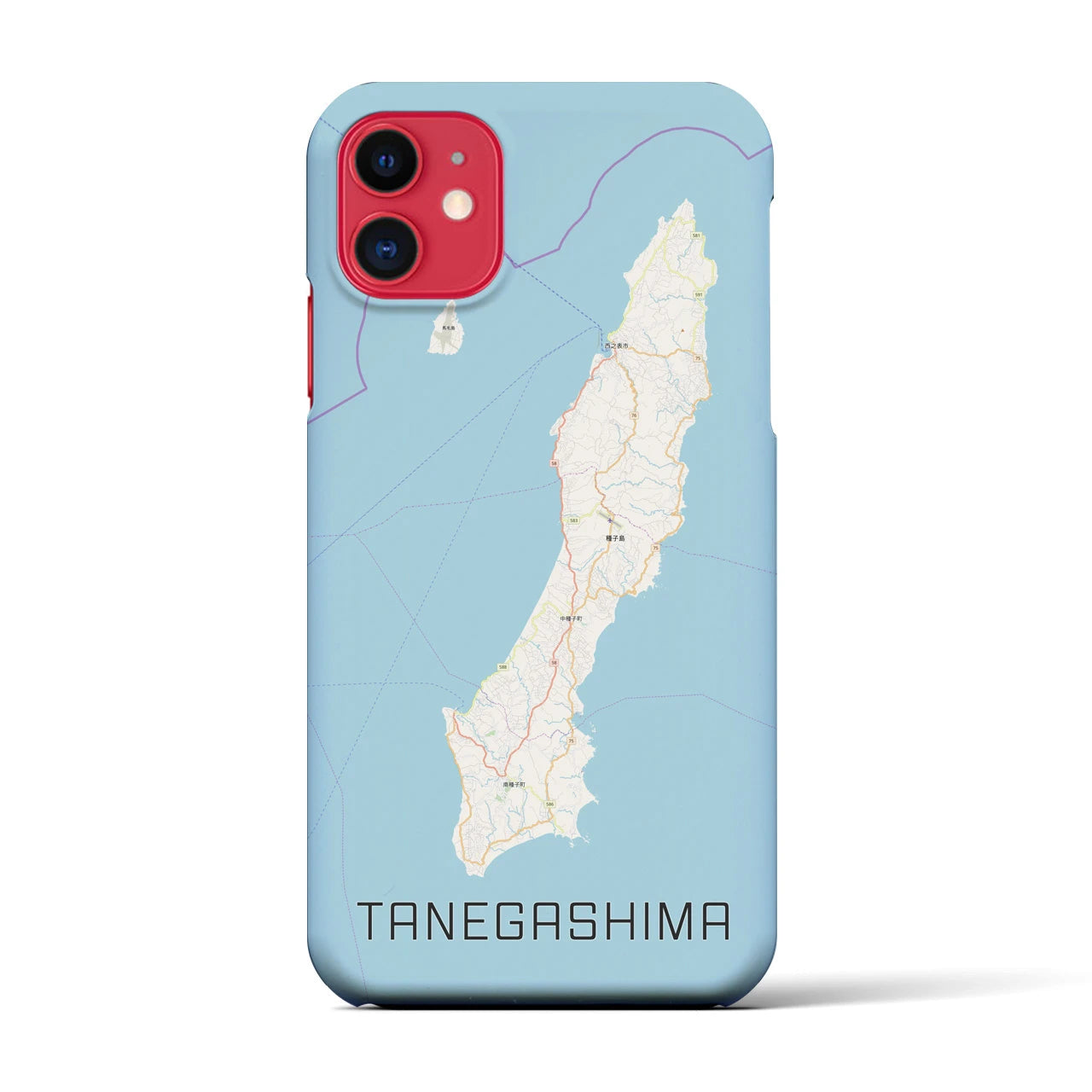 【種子島（鹿児島県）】地図柄iPhoneケース（バックカバータイプ）