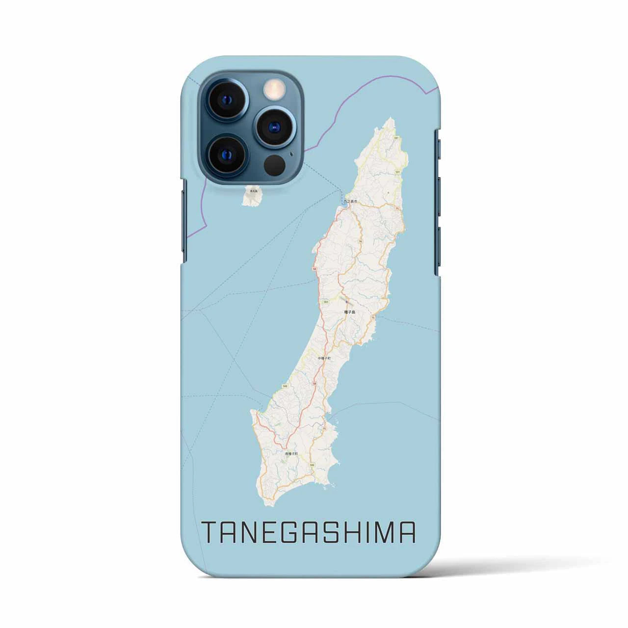 【種子島（鹿児島県）】地図柄iPhoneケース（バックカバータイプ）