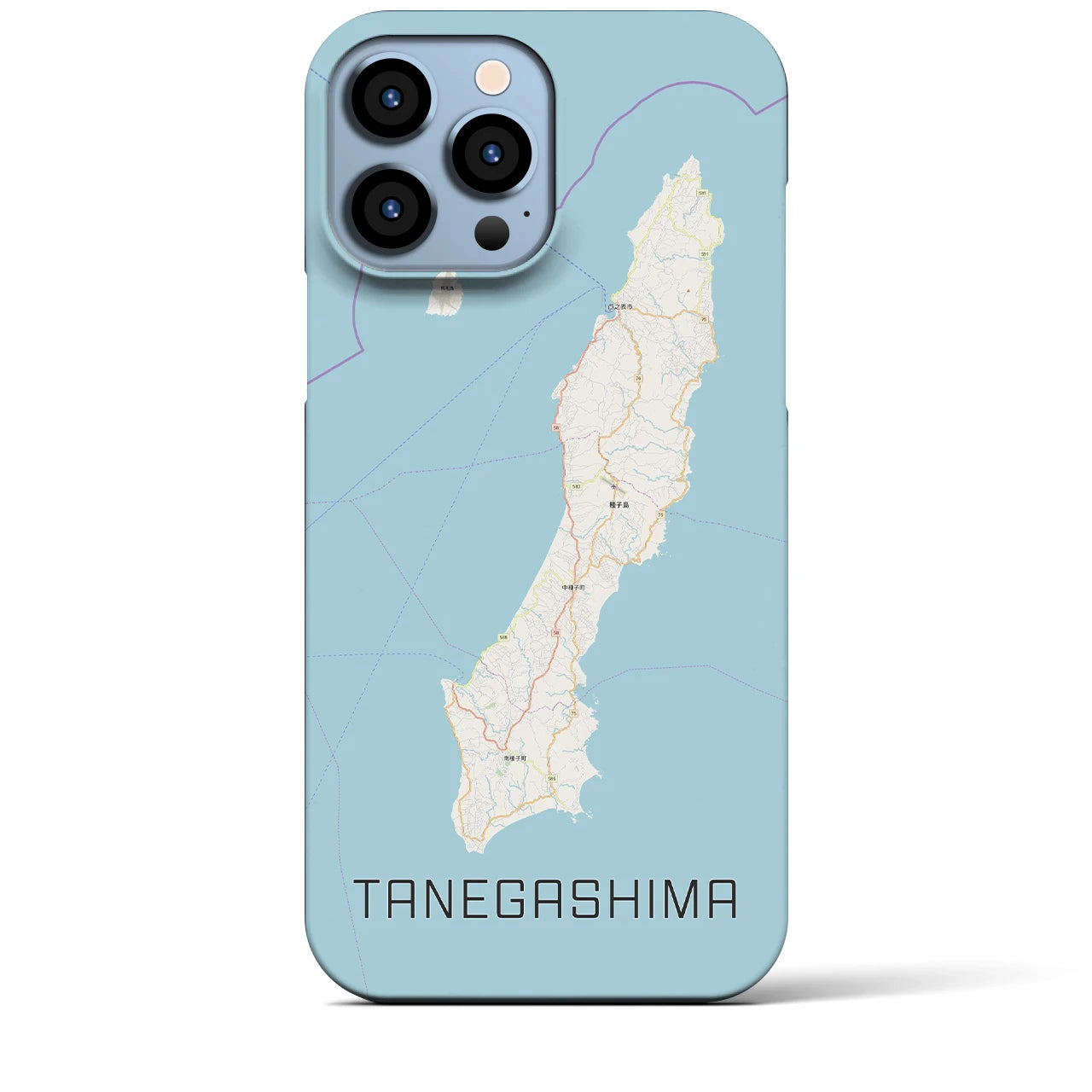 【種子島（鹿児島県）】地図柄iPhoneケース（バックカバータイプ）