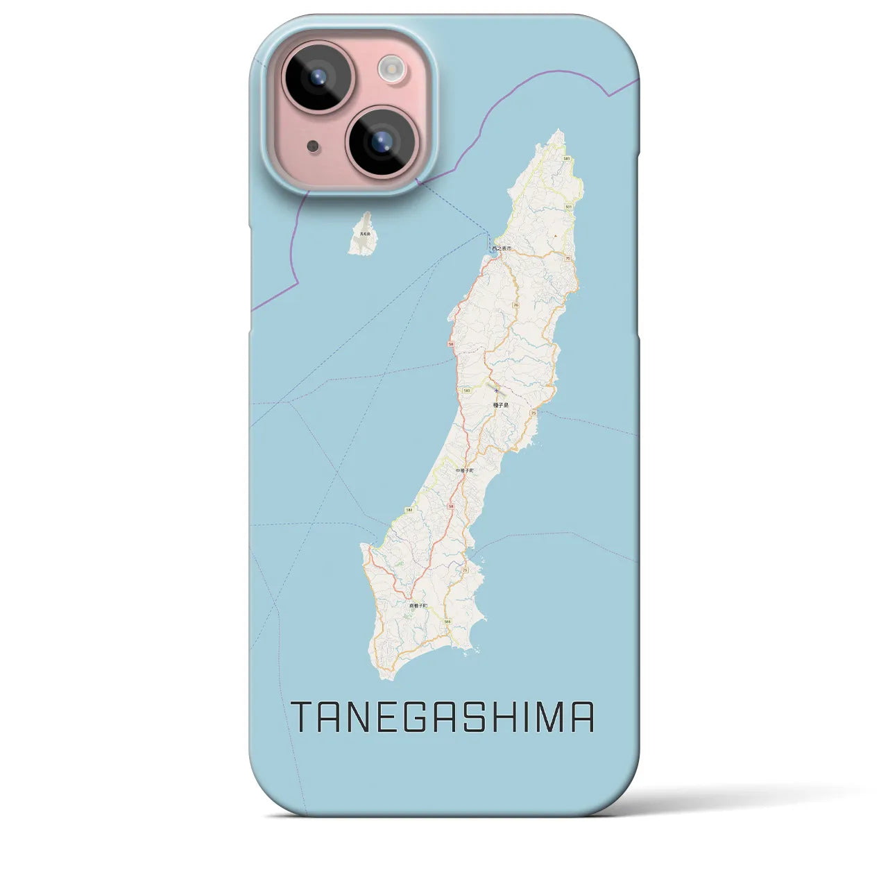 【種子島（鹿児島県）】地図柄iPhoneケース（バックカバータイプ）