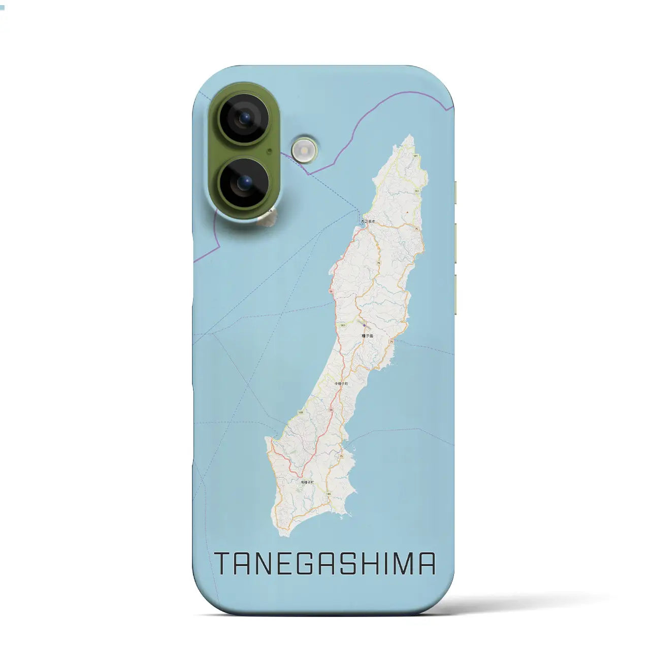 【種子島（鹿児島県）】地図柄iPhoneケース（バックカバータイプ）