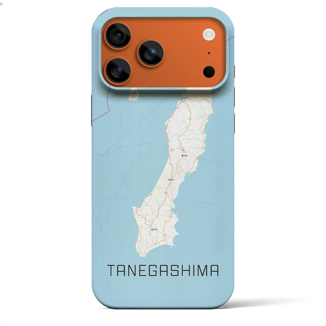 【種子島（鹿児島県）】地図柄iPhoneケース（バックカバータイプ）