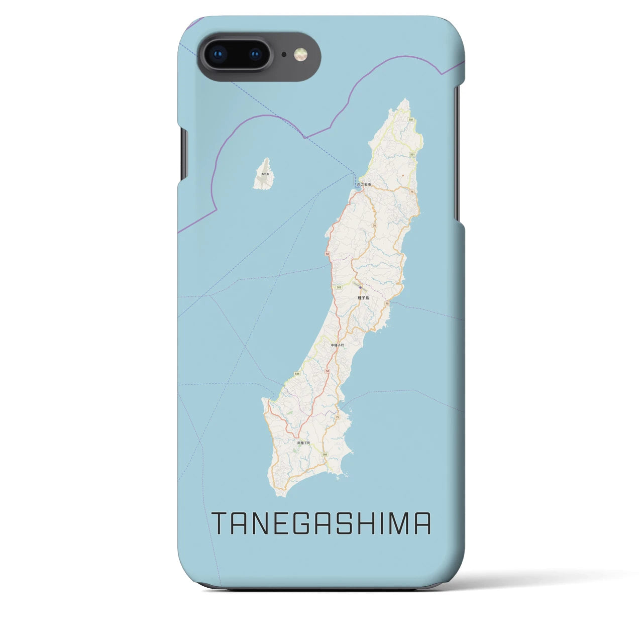 【種子島（鹿児島県）】地図柄iPhoneケース（バックカバータイプ）