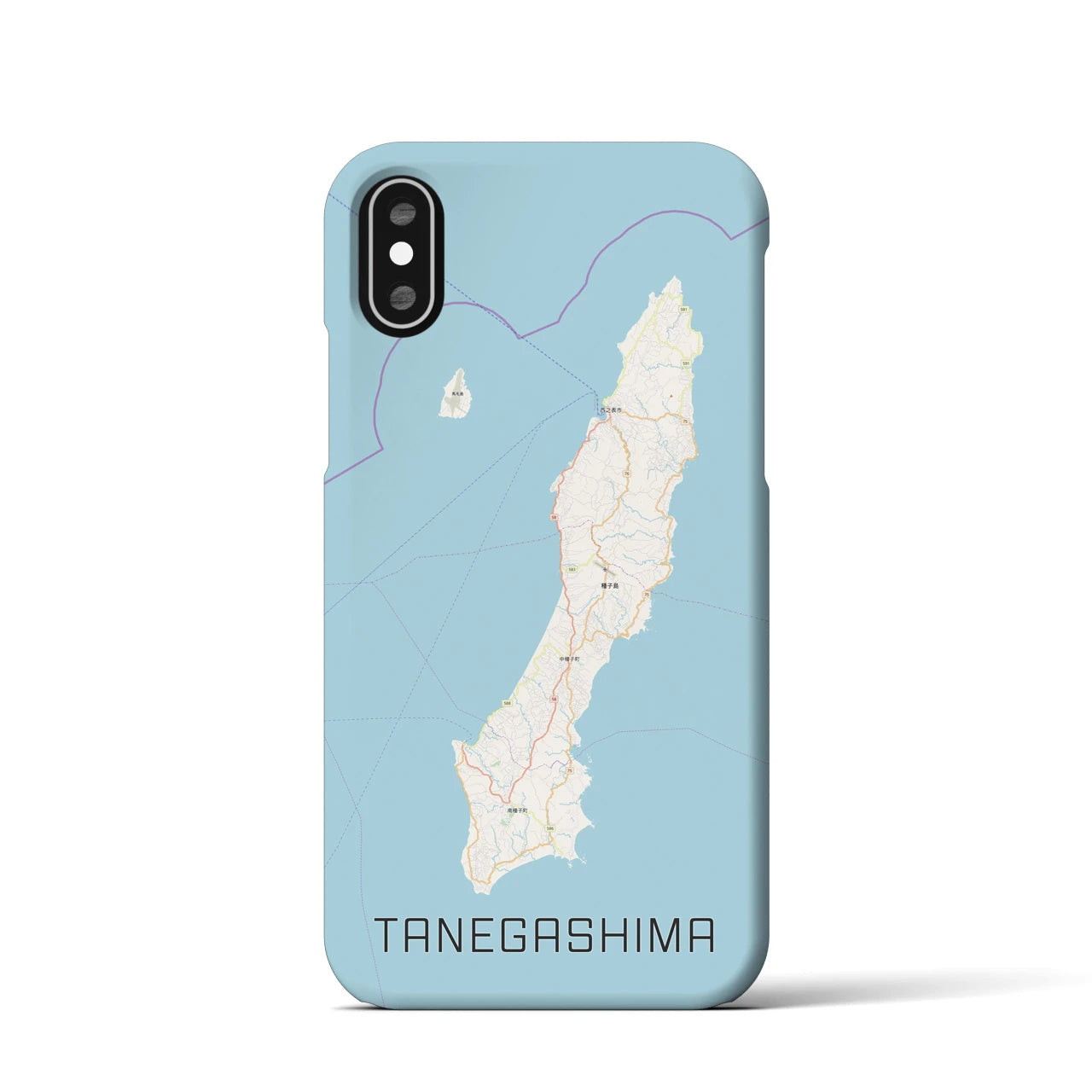 【種子島（鹿児島県）】地図柄iPhoneケース（バックカバータイプ）