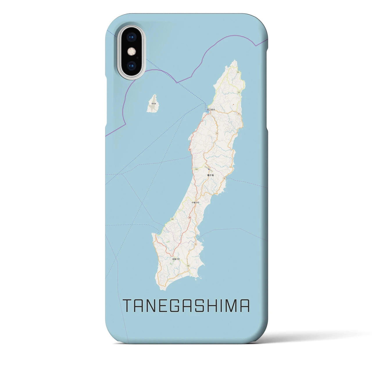 【種子島（鹿児島県）】地図柄iPhoneケース（バックカバータイプ）