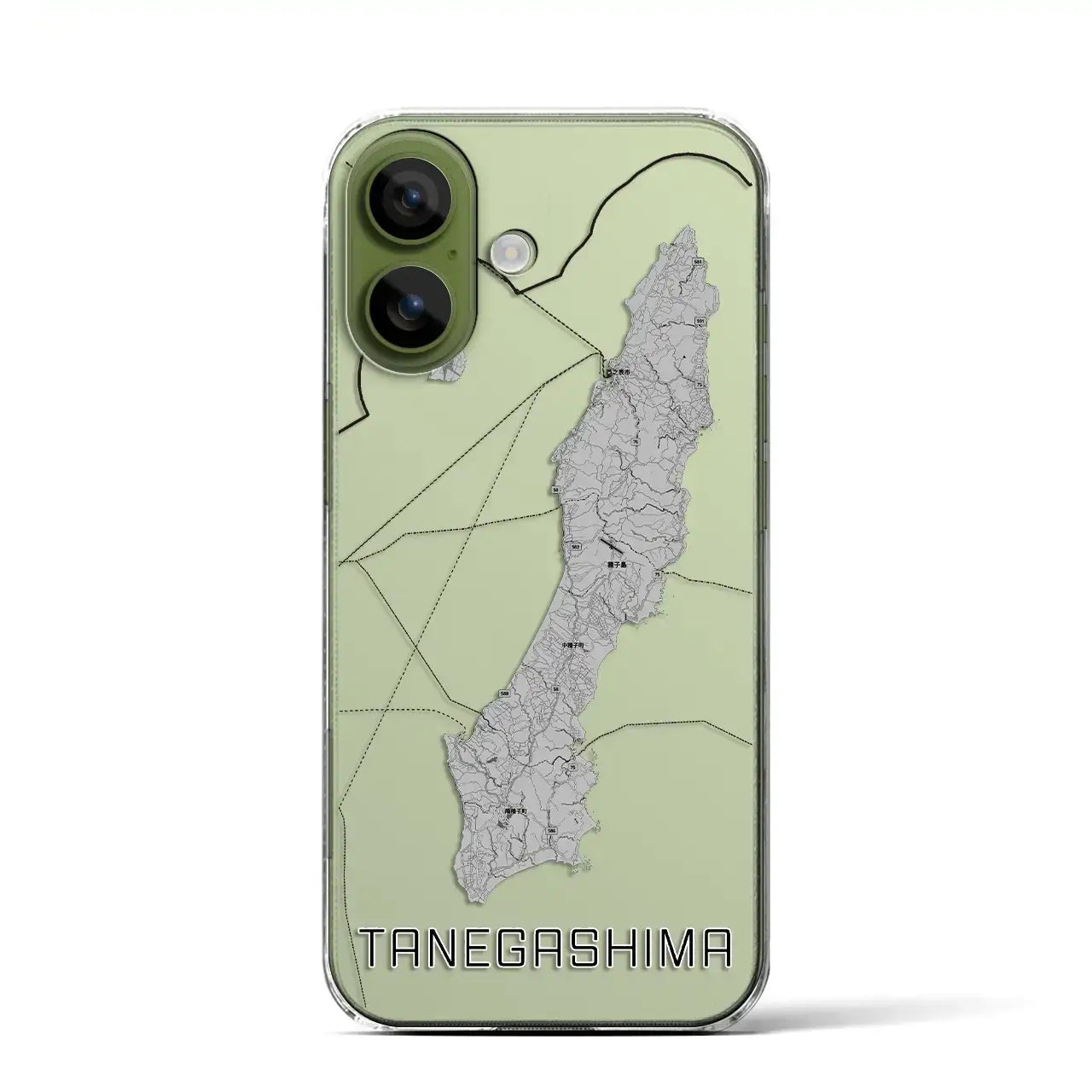 【種子島（鹿児島県）】地図柄iPhoneケース（クリアタイプ）
