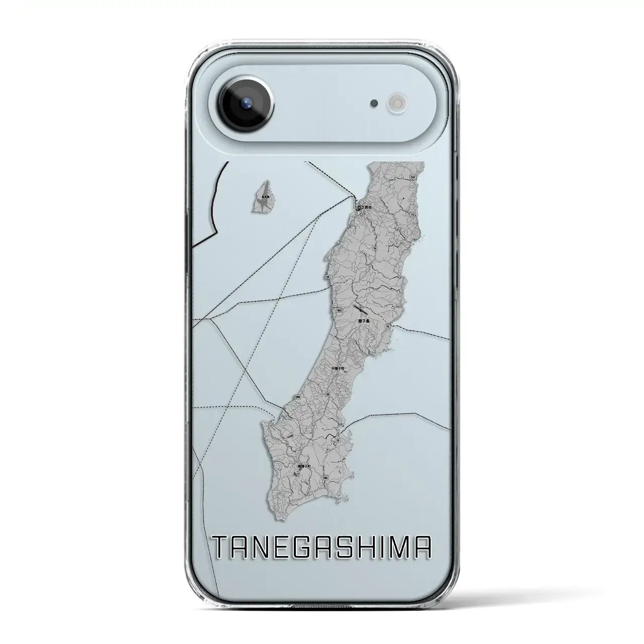 【種子島（鹿児島県）】地図柄iPhoneケース（クリアタイプ）