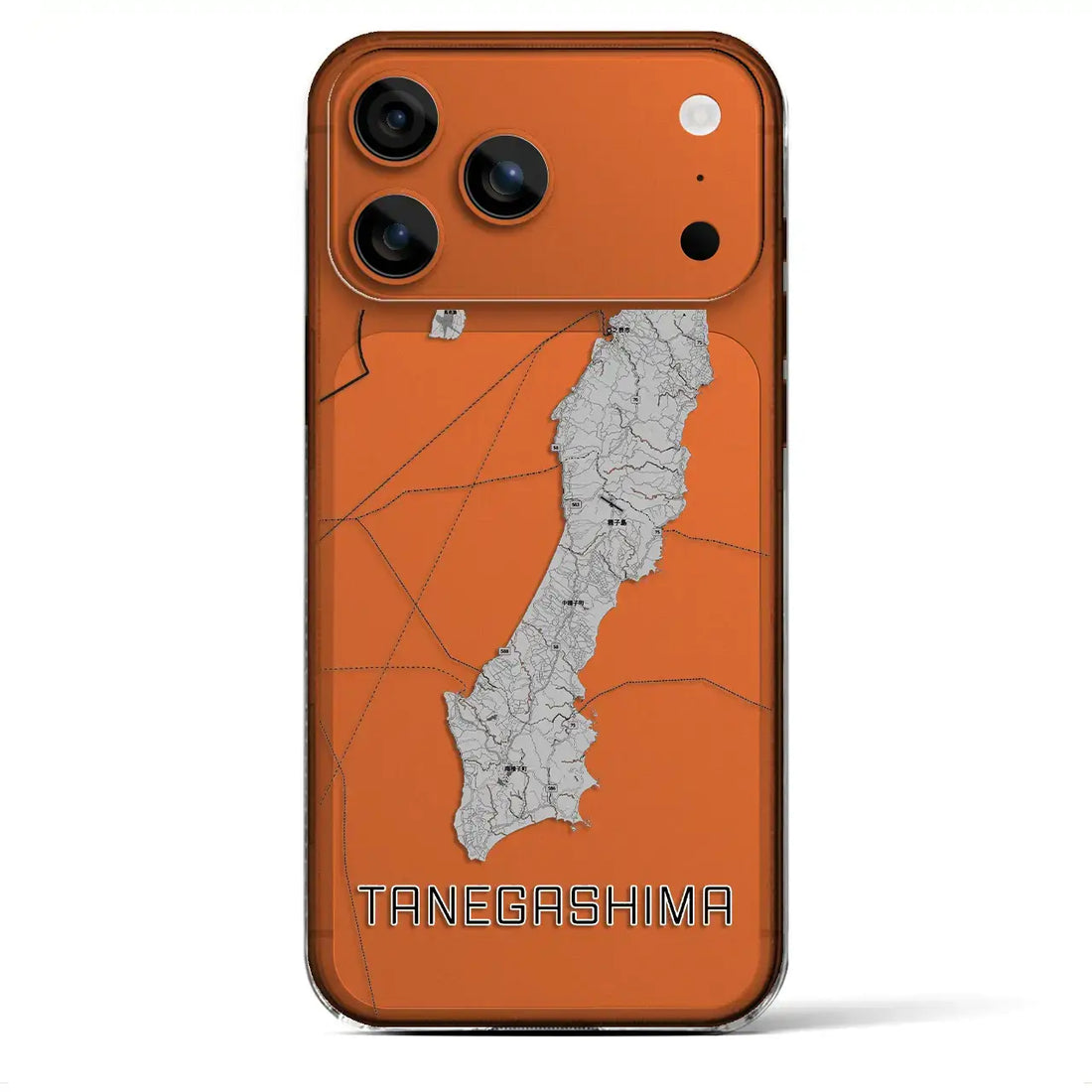 【種子島(鹿児島県)】地図柄iPhoneケース(クリアタイプ)モノトーン・iPhone 17 Pro Max 用