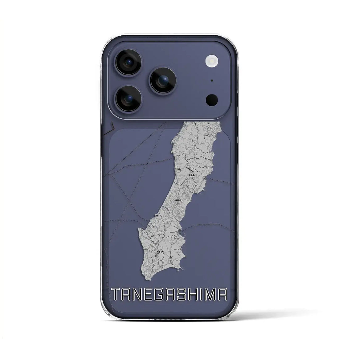 【種子島(鹿児島県)】地図柄iPhoneケース(クリアタイプ)モノトーン・iPhone 17 Pro Max 用