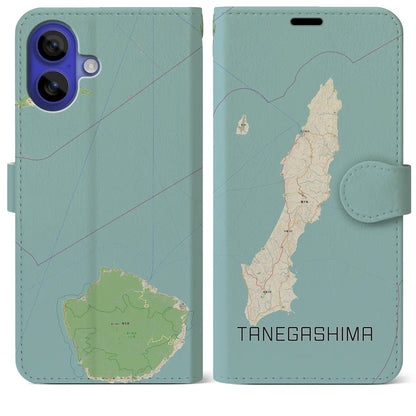 【種子島（鹿児島県）】地図柄iPhoneケース（手帳タイプ）ナチュラル・iPhone 16 Pro Max 用