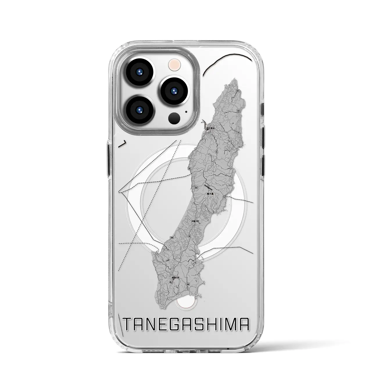 【種子島（鹿児島県）】地図柄iPhoneケース（MagSafeタイプ）