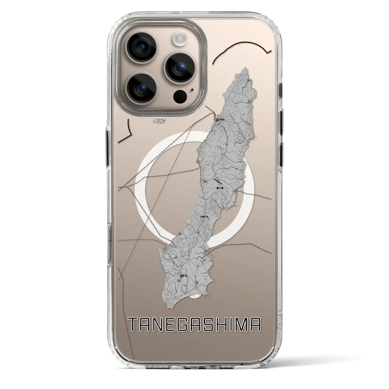 【種子島（鹿児島県）】地図柄iPhoneケース（MagSafeタイプ）