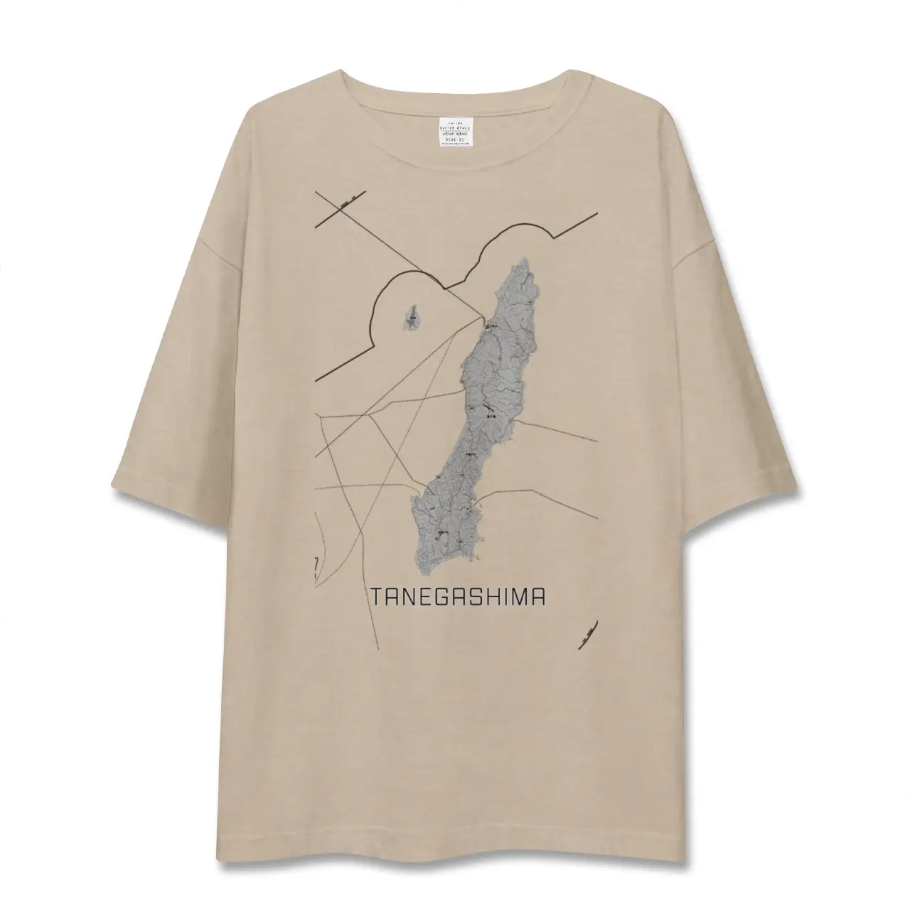 【種子島（鹿児島県）】地図柄ビッグシルエットTシャツ