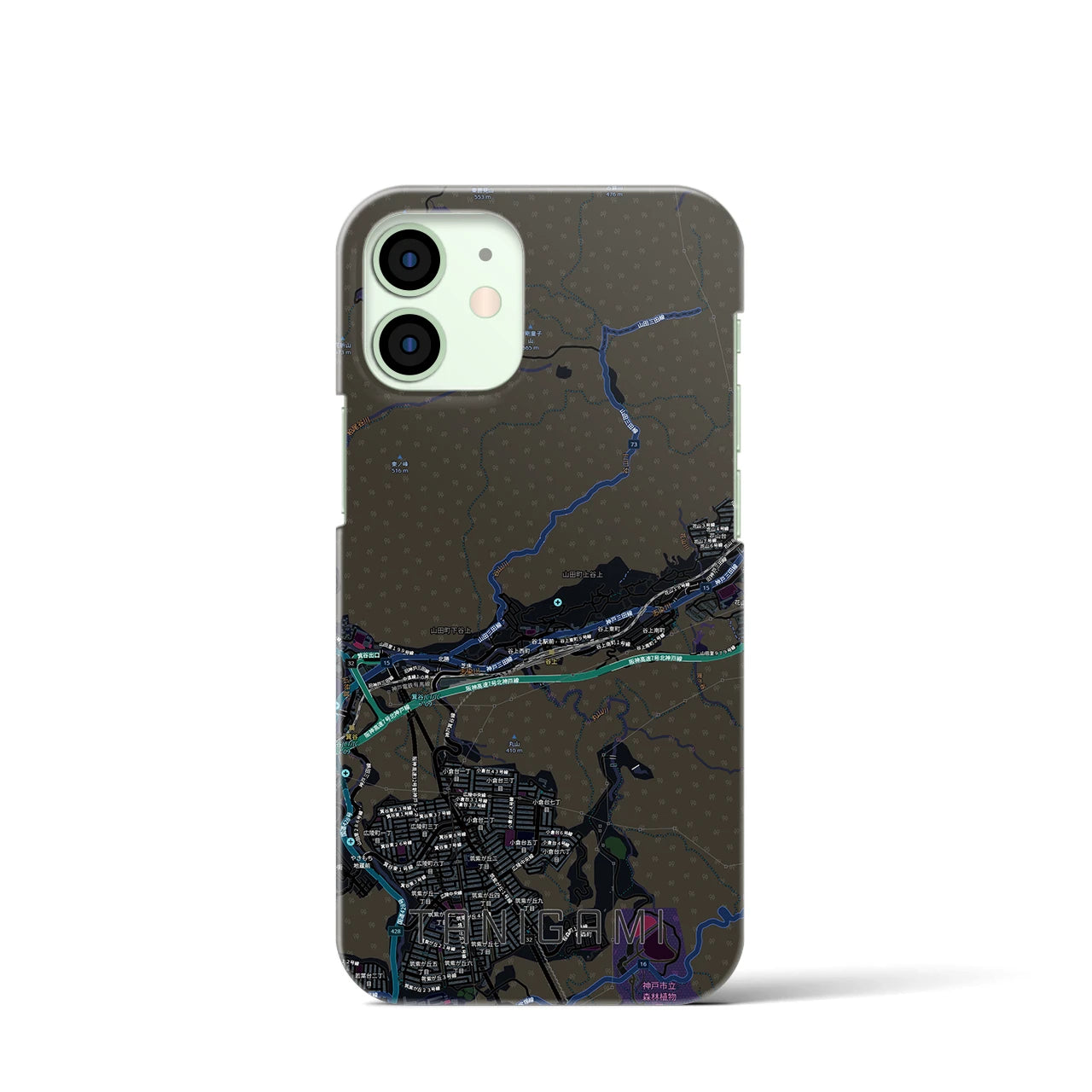 【谷上（兵庫県）】地図柄iPhoneケース（バックカバータイプ）