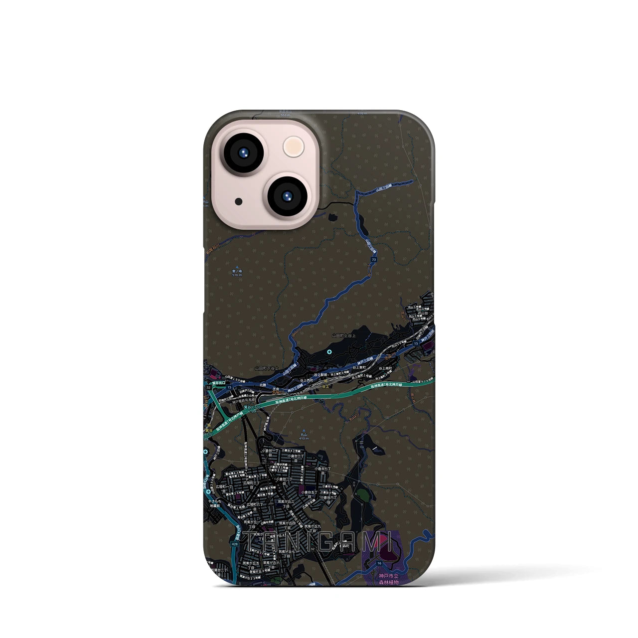 【谷上（兵庫県）】地図柄iPhoneケース（バックカバータイプ）