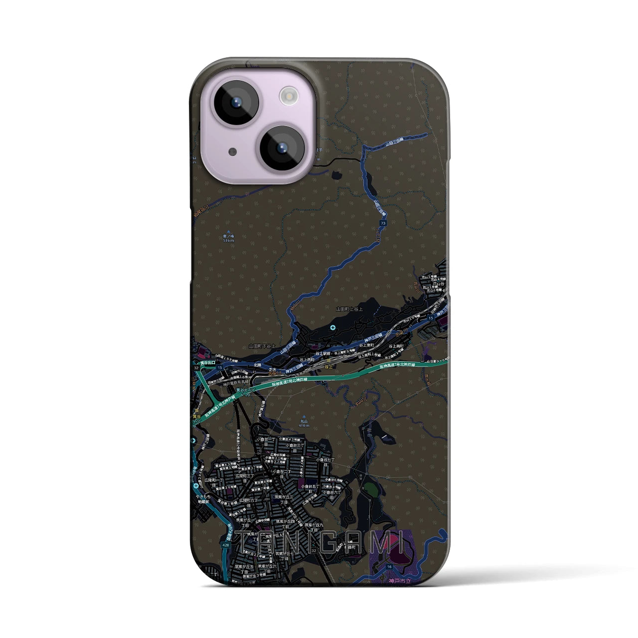 【谷上（兵庫県）】地図柄iPhoneケース（バックカバータイプ）