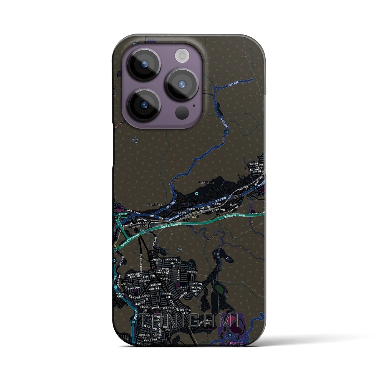 【谷上（兵庫県）】地図柄iPhoneケース（バックカバータイプ）