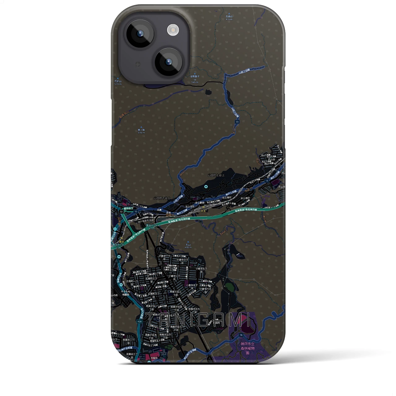 【谷上（兵庫県）】地図柄iPhoneケース（バックカバータイプ）