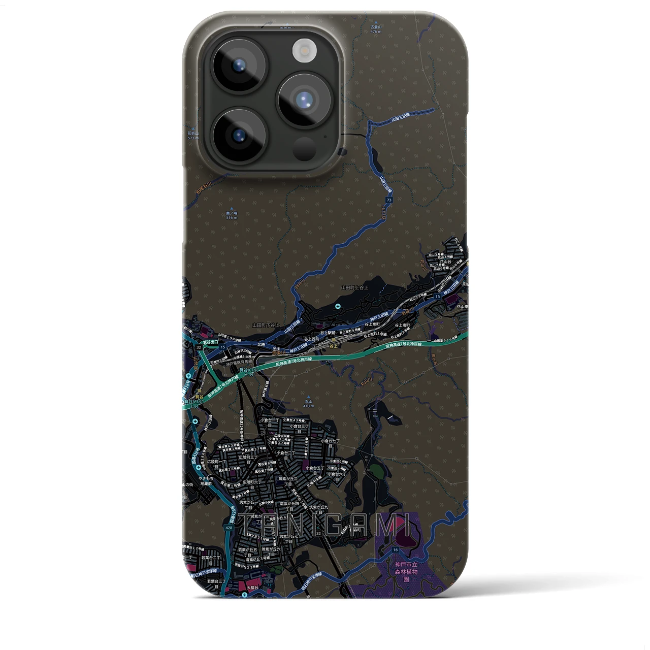 【谷上（兵庫県）】地図柄iPhoneケース（バックカバータイプ）