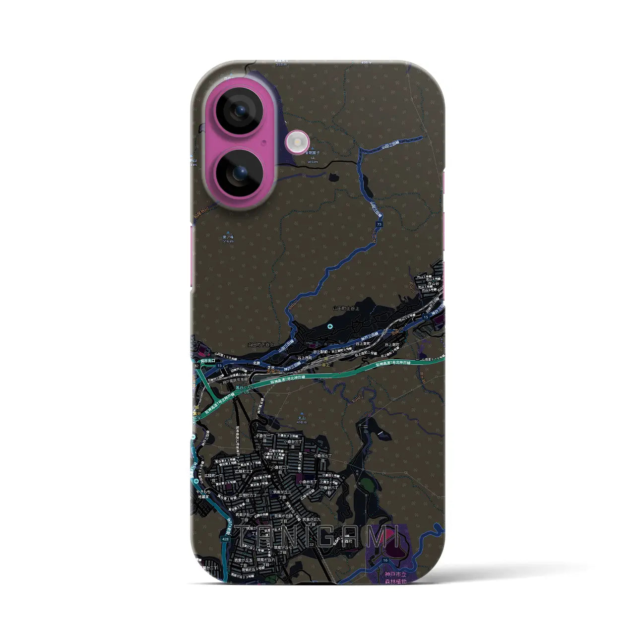 【谷上（兵庫県）】地図柄iPhoneケース（バックカバータイプ）