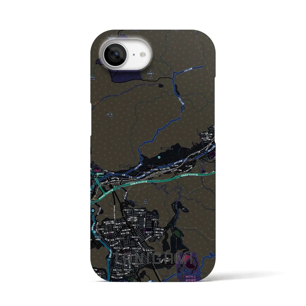 【谷上（兵庫県）】地図柄iPhoneケース（バックカバータイプ）