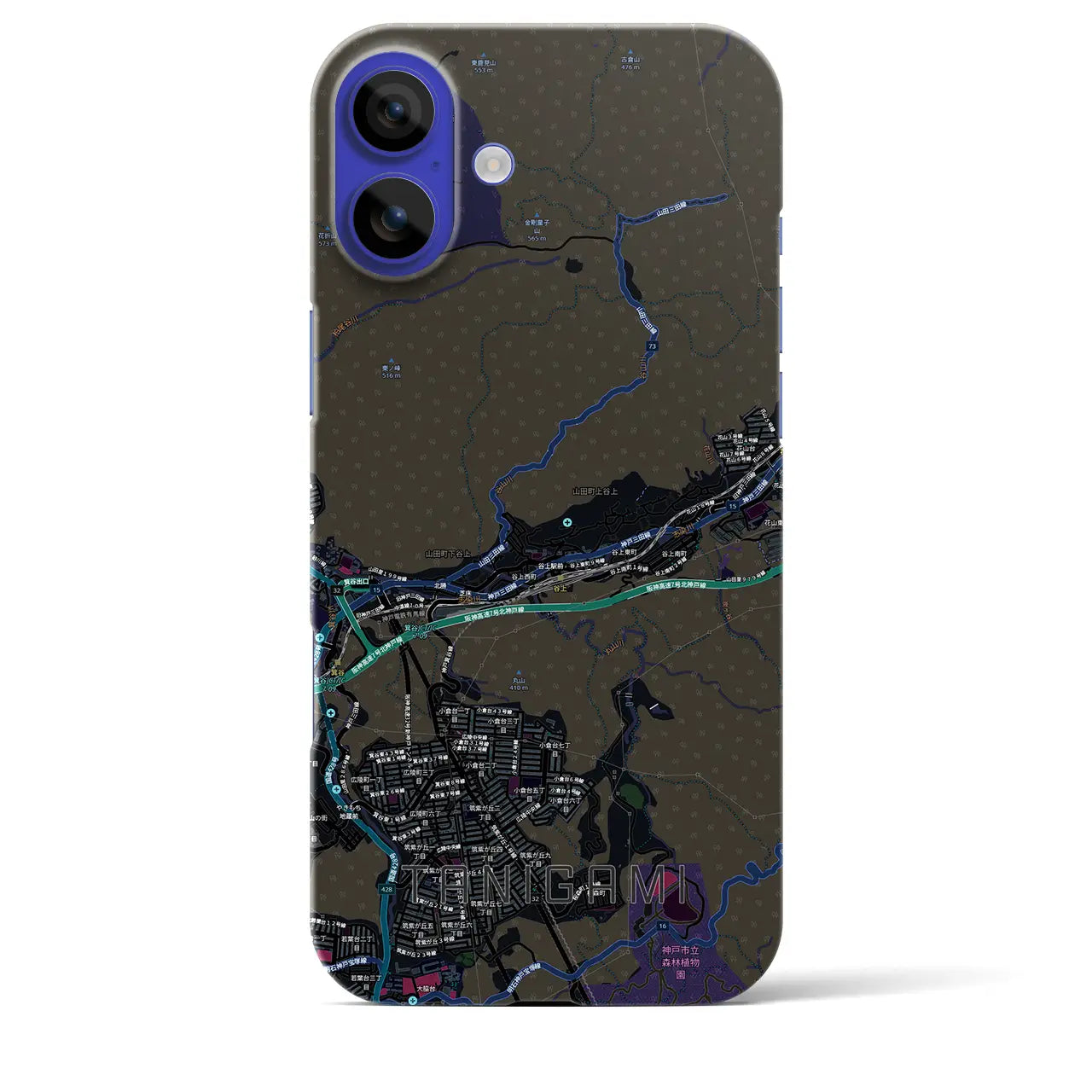 【谷上（兵庫県）】地図柄iPhoneケース（バックカバータイプ）