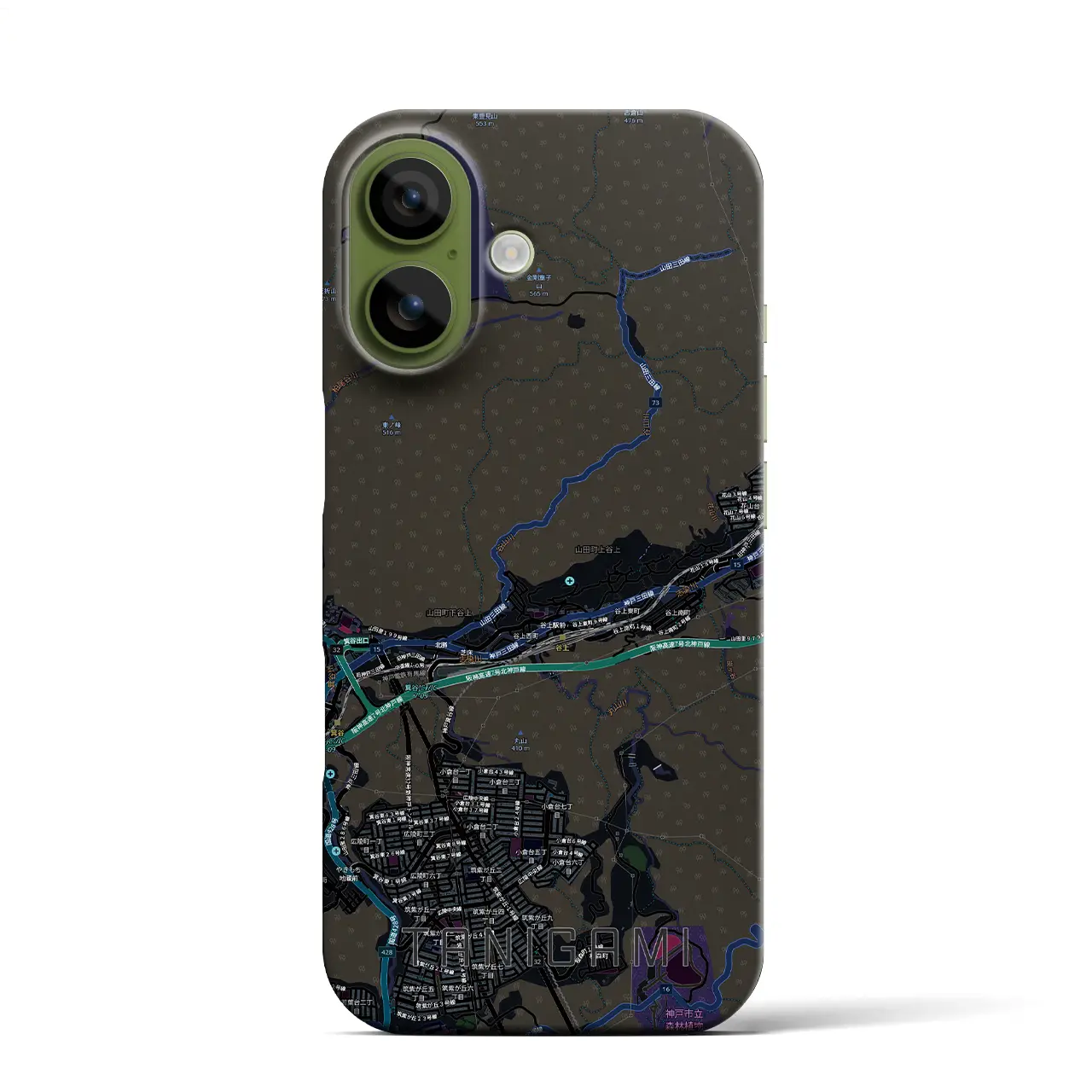 【谷上（兵庫県）】地図柄iPhoneケース（バックカバータイプ）