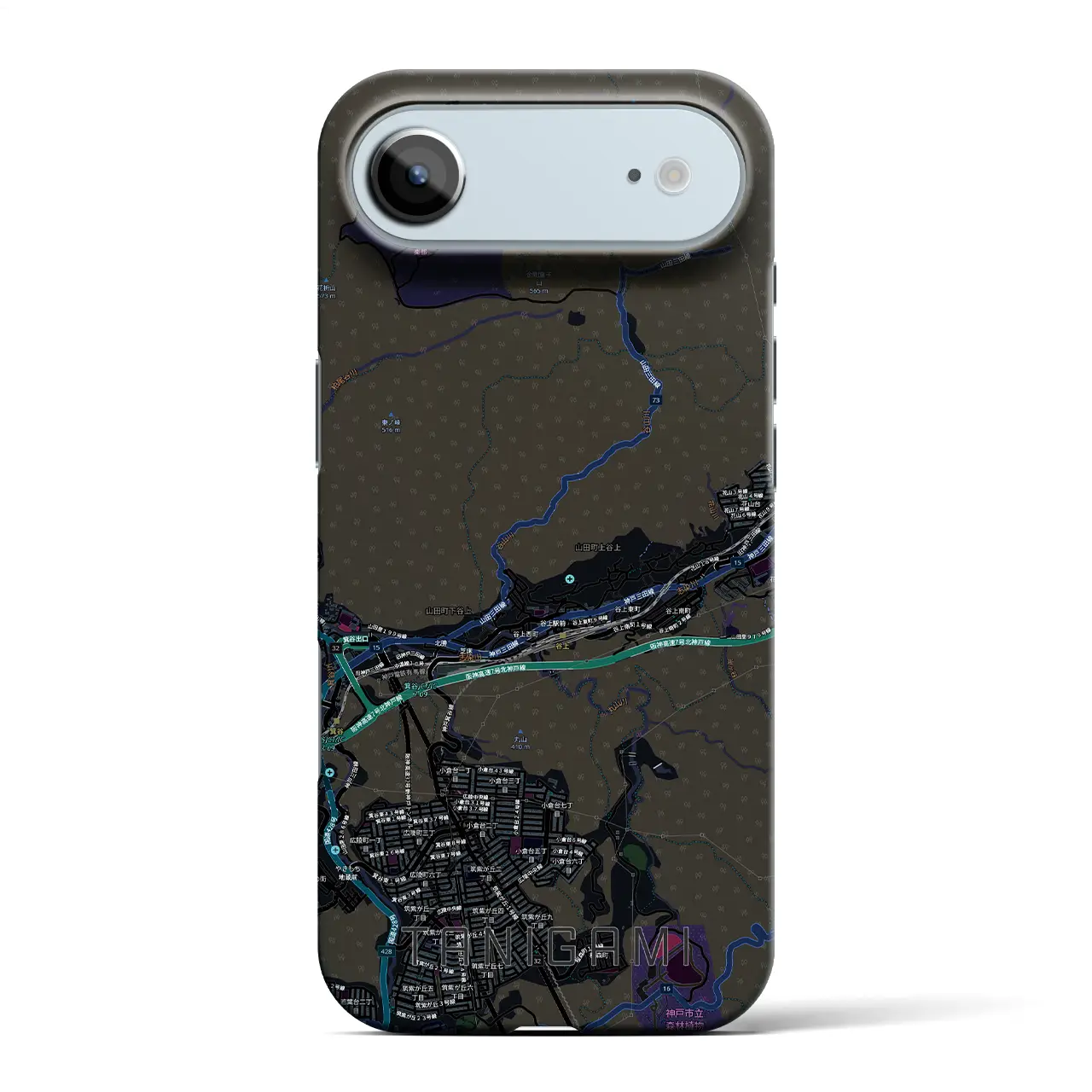【谷上（兵庫県）】地図柄iPhoneケース（バックカバータイプ）