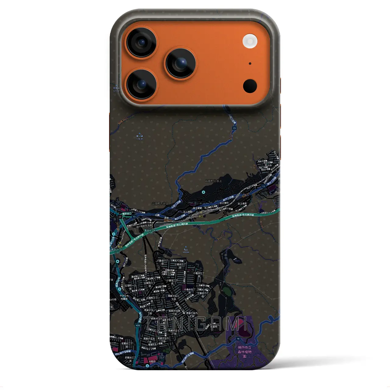 【谷上（兵庫県）】地図柄iPhoneケース（バックカバータイプ）