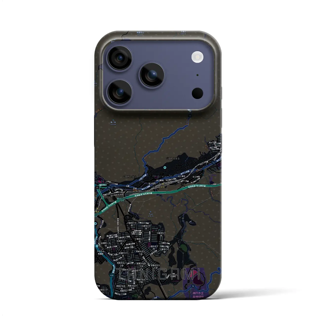 【谷上（兵庫県）】地図柄iPhoneケース（バックカバータイプ）