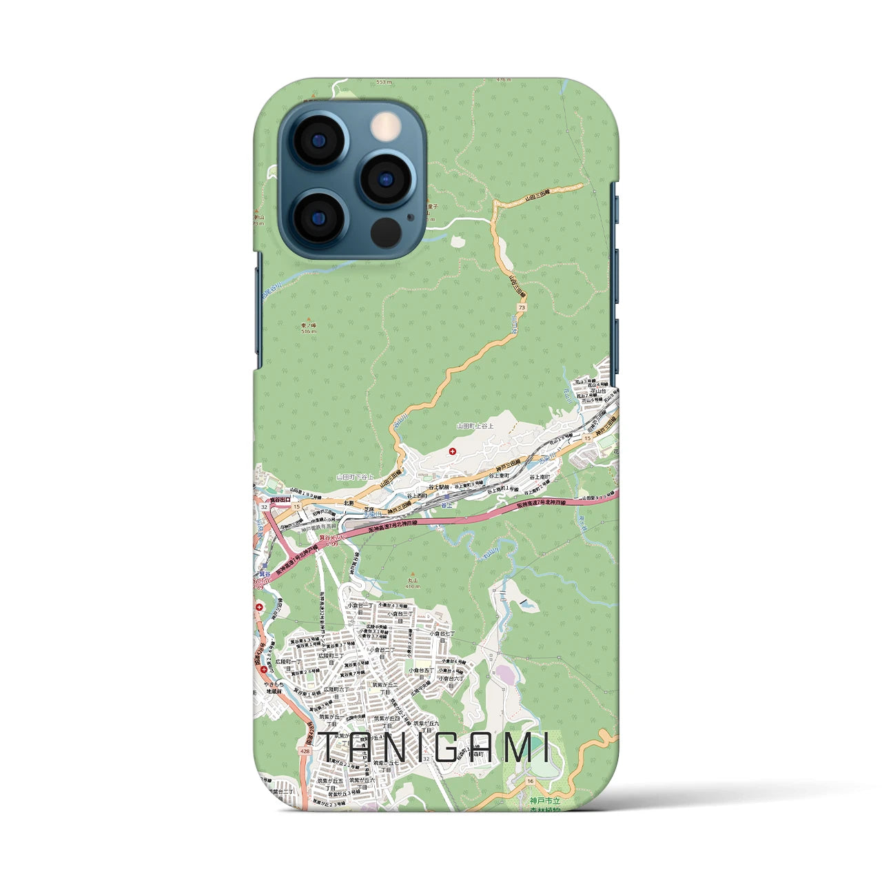 【谷上（兵庫県）】地図柄iPhoneケース（バックカバータイプ）