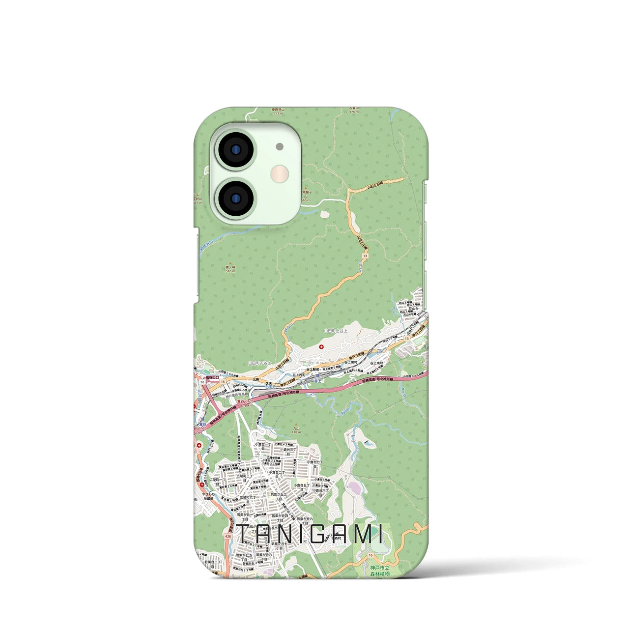 【谷上（兵庫県）】地図柄iPhoneケース（バックカバータイプ）