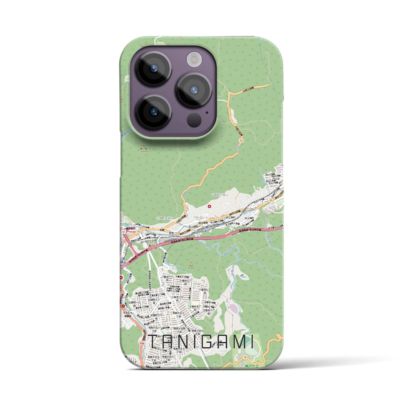 【谷上（兵庫県）】地図柄iPhoneケース（バックカバータイプ）