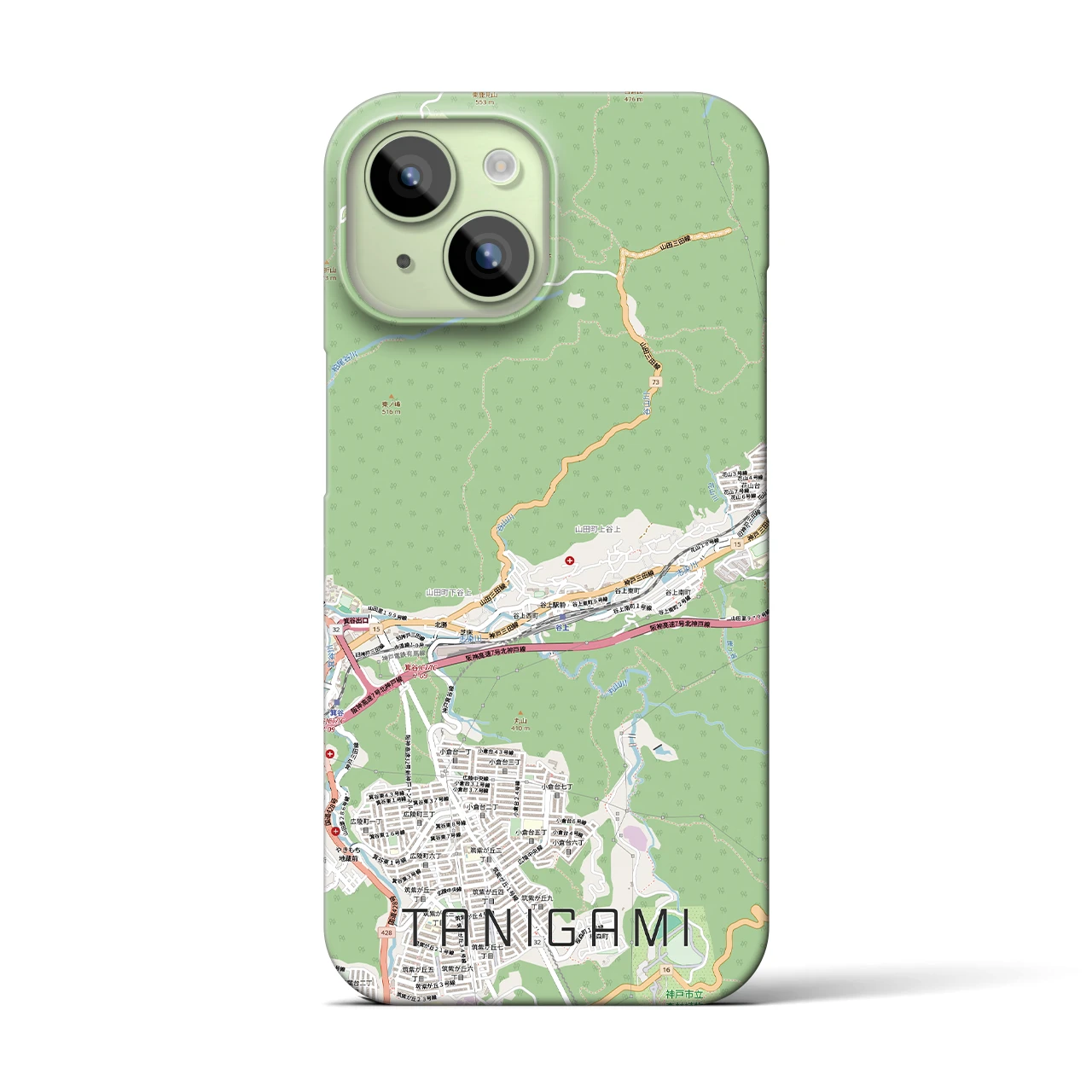 【谷上（兵庫県）】地図柄iPhoneケース（バックカバータイプ）