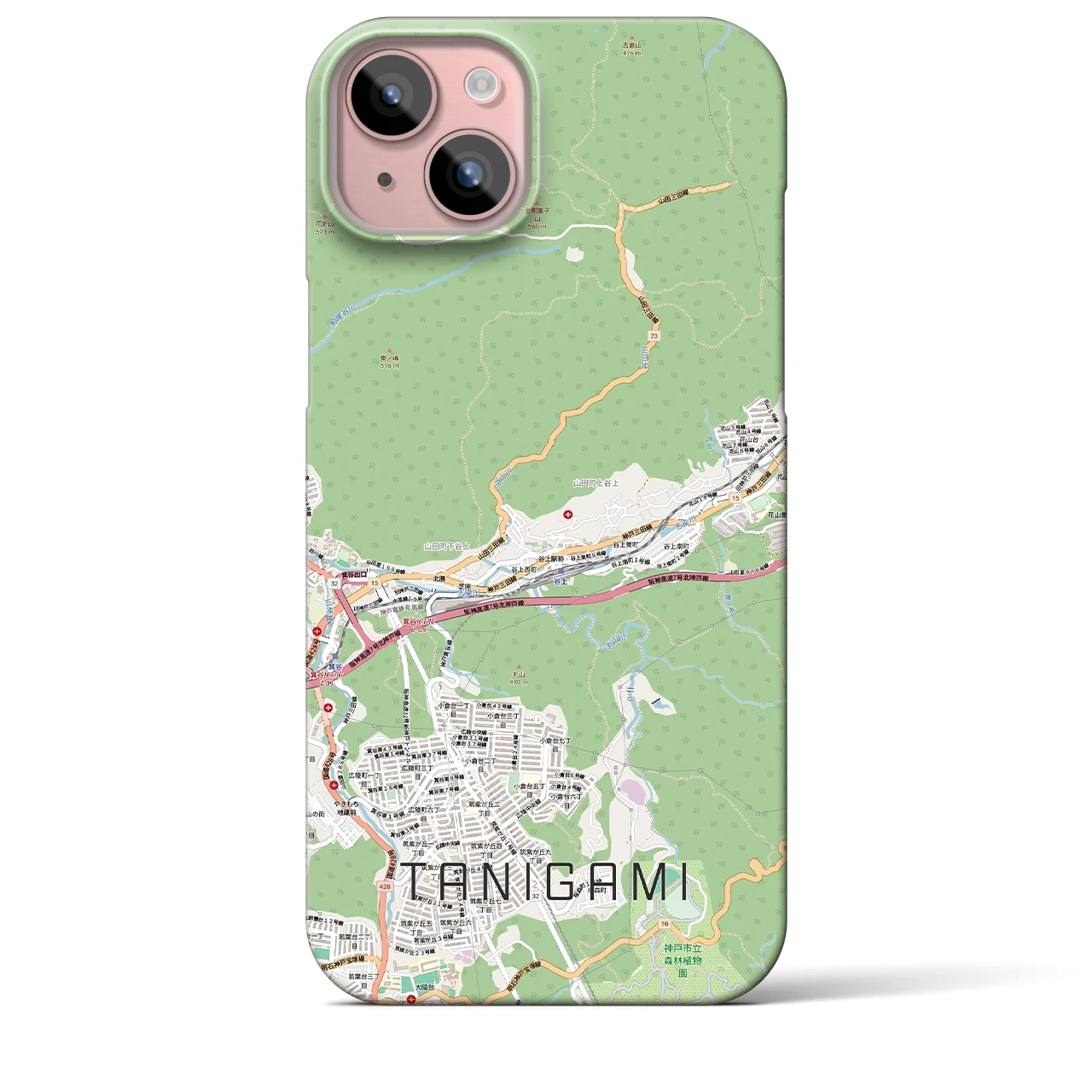 【谷上（兵庫県）】地図柄iPhoneケース（バックカバータイプ）