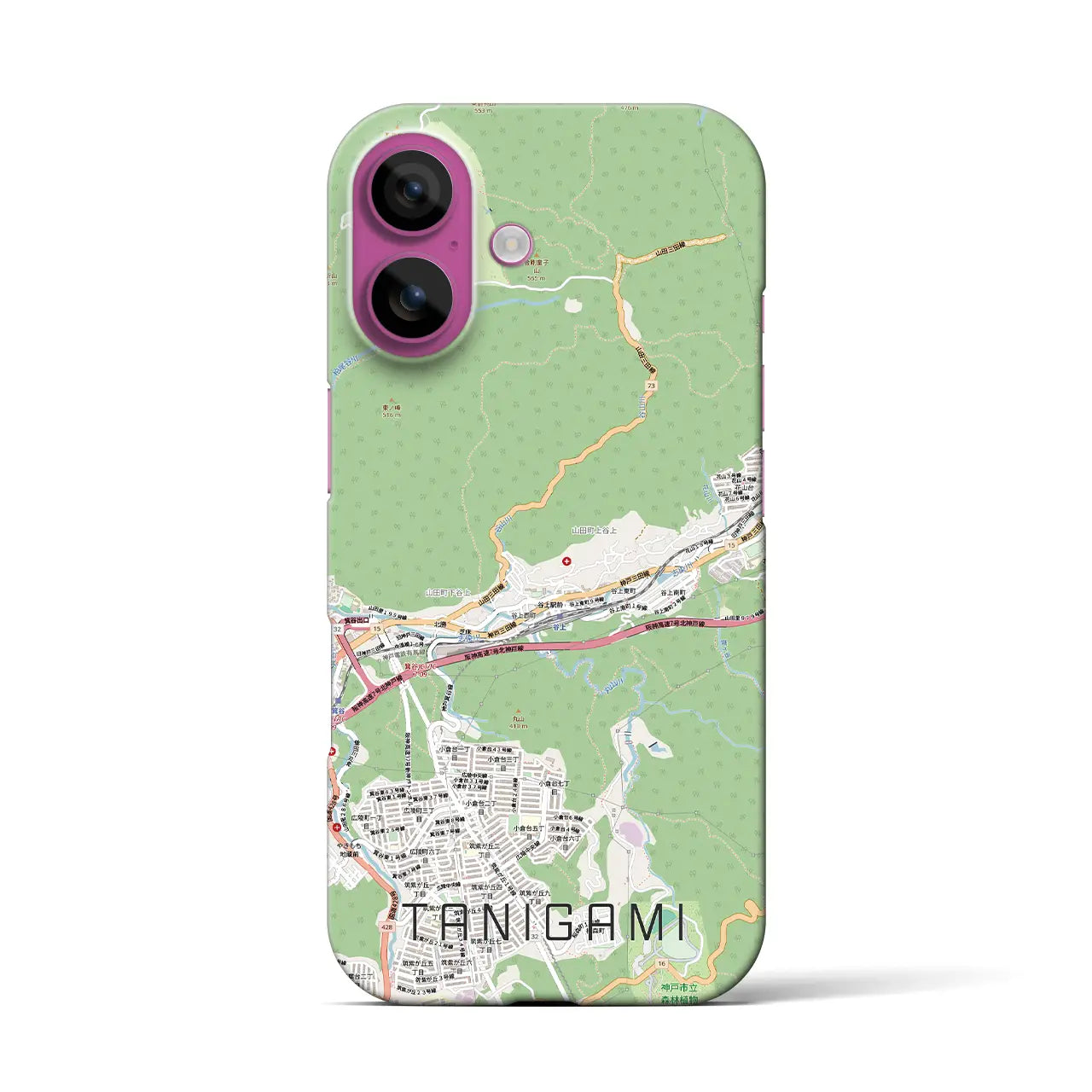 【谷上（兵庫県）】地図柄iPhoneケース（バックカバータイプ）